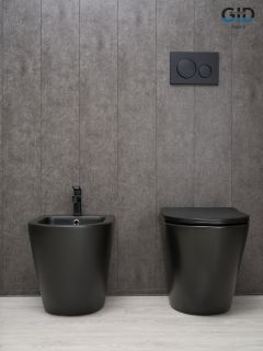 Унитаз приставной Gid TRS-269BM 62214Y черный матовый 56x36.5x42